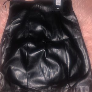 Black leather fashion nova skirt never worn
